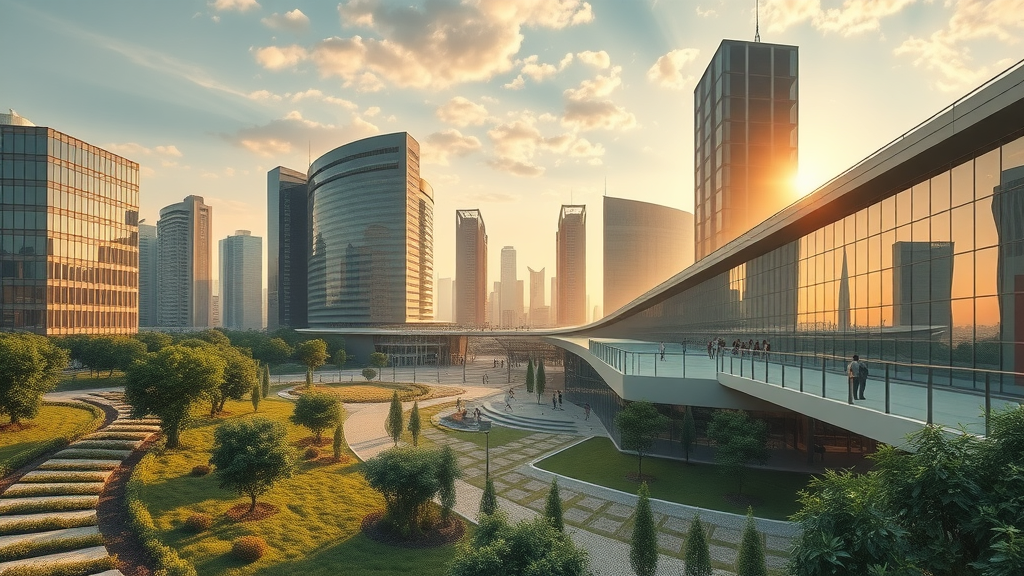 Modern landscape architecture in urban environments, landscape architecture design