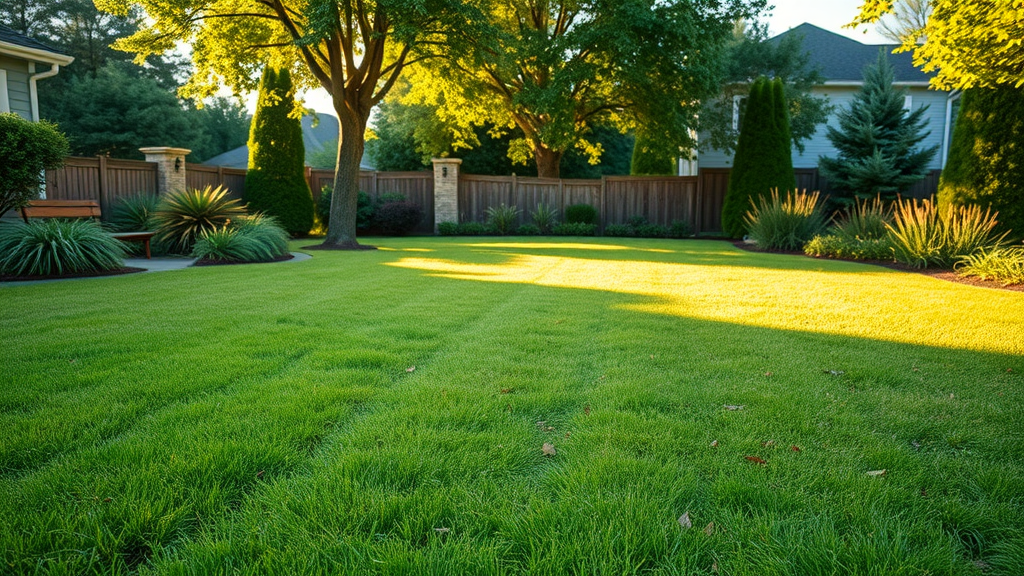 vibrant suburban backyard meticulously maintained lawn clear distinction between lush healthy green grass and patches overrun with weeds weed control