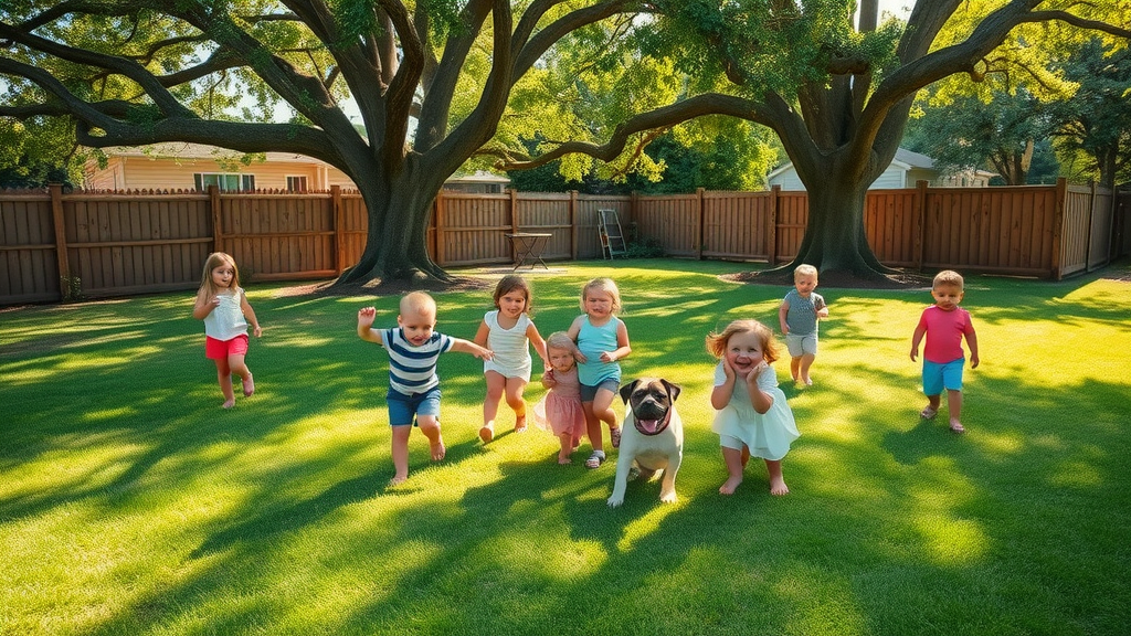 drought-resistant and shade-tolerant grass types with children and pets in backyard