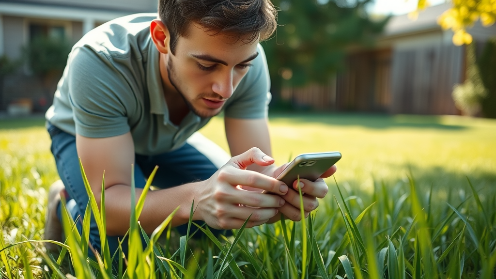 Lawn care grass types identification using smartphone app