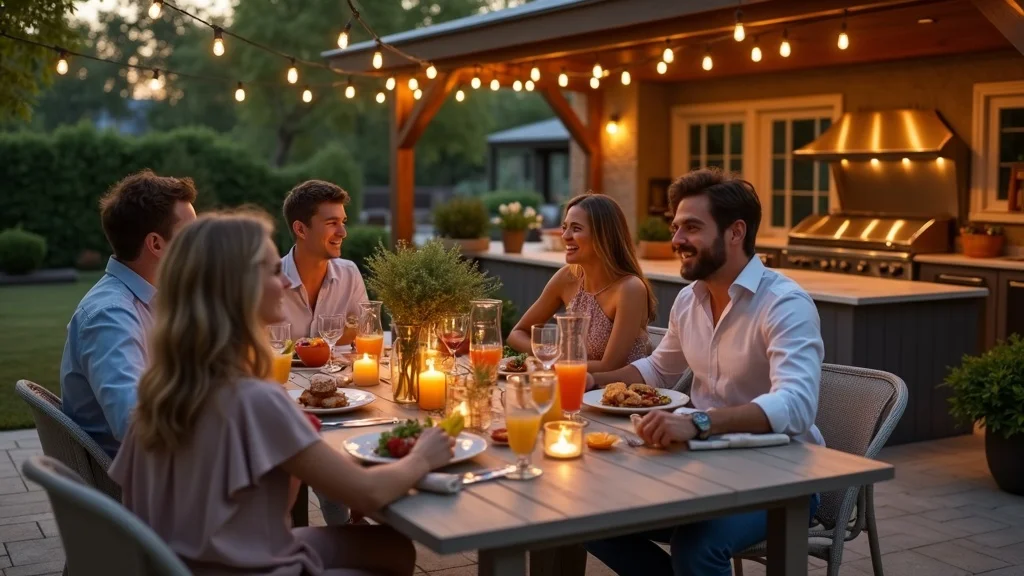 outdoor kitchen dining patio hardscape feature backyard design