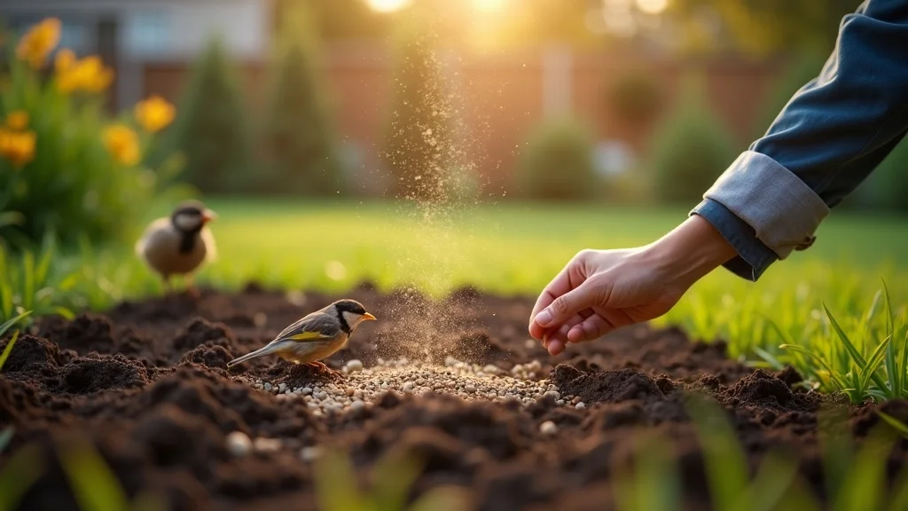 Best grass seed for summer lawns being sown by hand, highlighting careful lawn care and seed selection